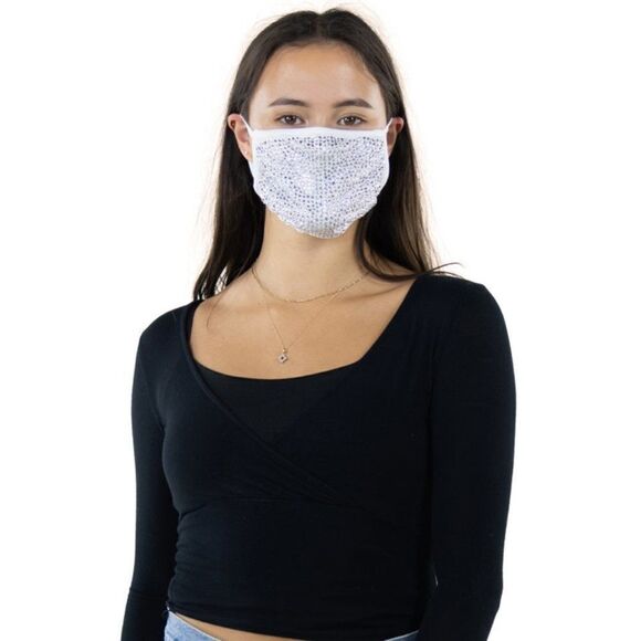 Rhinestone Face Mask In Polyester Material - HOST PICK!!! - Picture 6 of 13